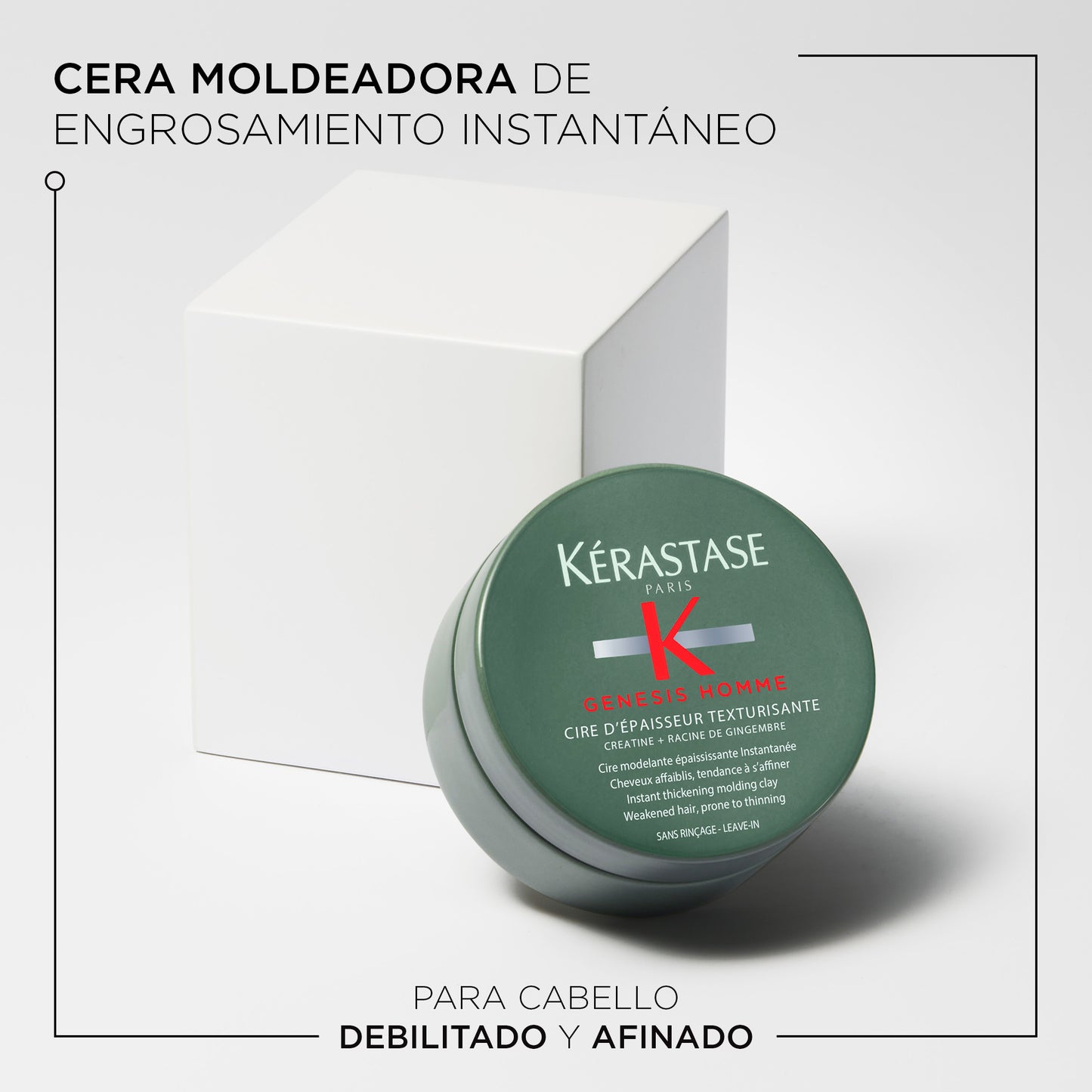 Cera Texturizante Kérastase Genesis Homme Volumen 75 ml- Cire Epaisseur Texturisante