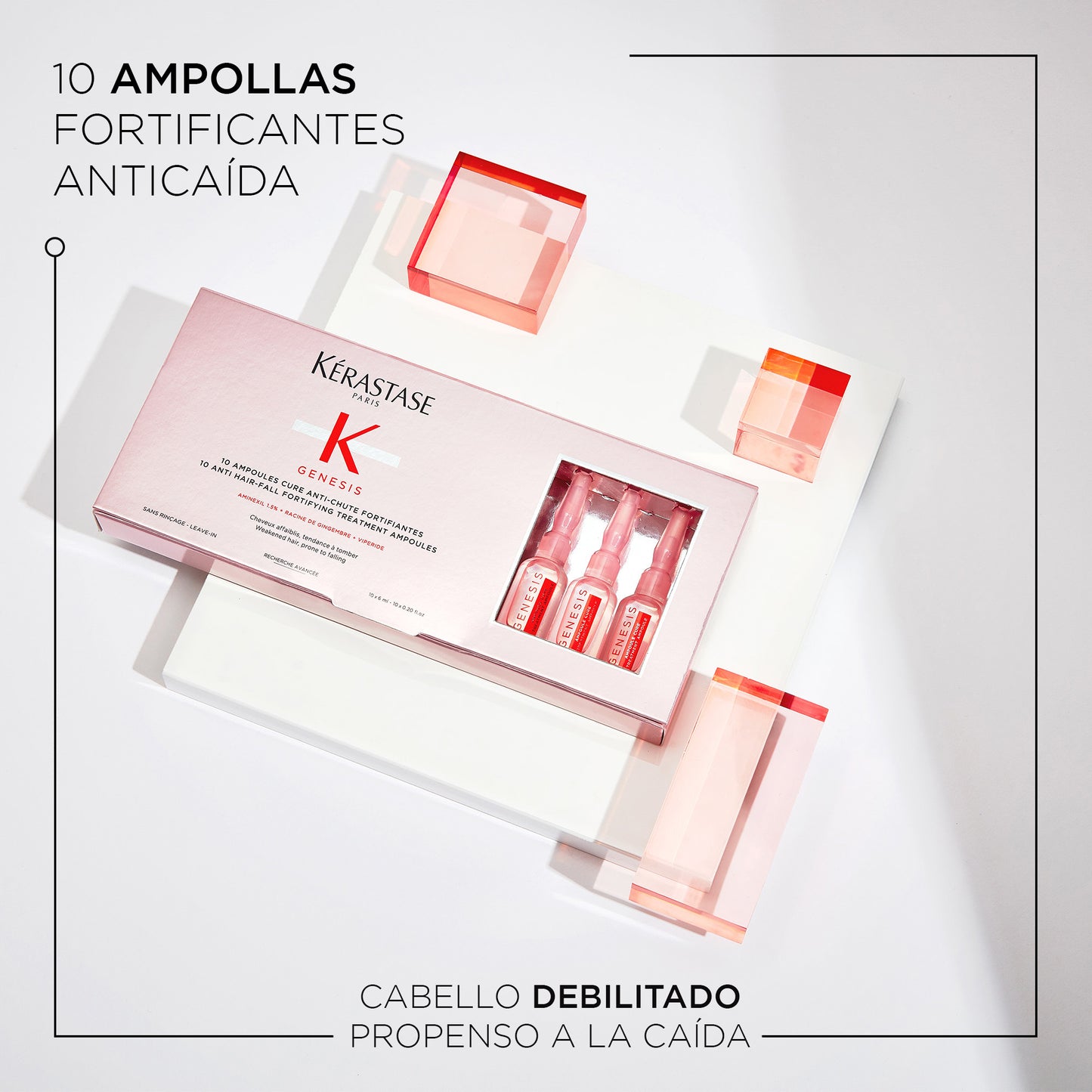 Ampollas Anticaída Kérastase Genesis Cure Anti-Chute Fortifiantes 10x6ml – Tratamiento Intensivo Fortalecedor