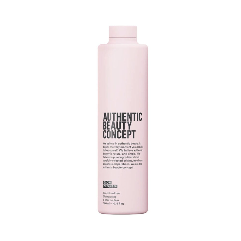 Authentic Beauty Concept Glow Cleanser Shampoo 300ml – Shampoo vegano protector de color con extracto de dátil y canela para cabello teñido.