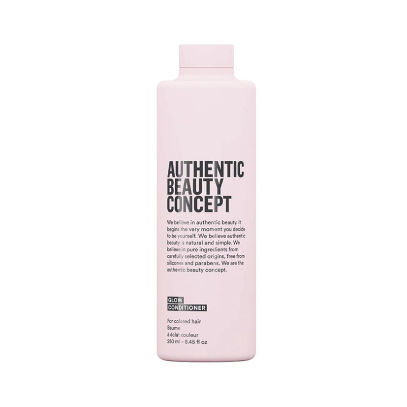 Authentic Beauty Concept Glow Conditioner 250ml – Acondicionador vegano protector de color con extracto de dátil y canela para cabello teñido.