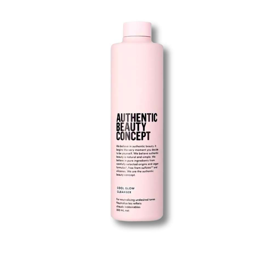 Authentic Beauty Concept Glow Cool Cleanser Shampoo 300ml – Shampoo matizador vegano para cabello rubio o decolorado con extracto de dátil y canela.