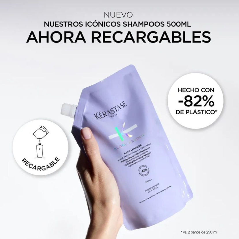 Kérastase Blond Absolu | Bain Lumière Recarga 500ml Hidratación y Luminosidad para Cabello Rubio