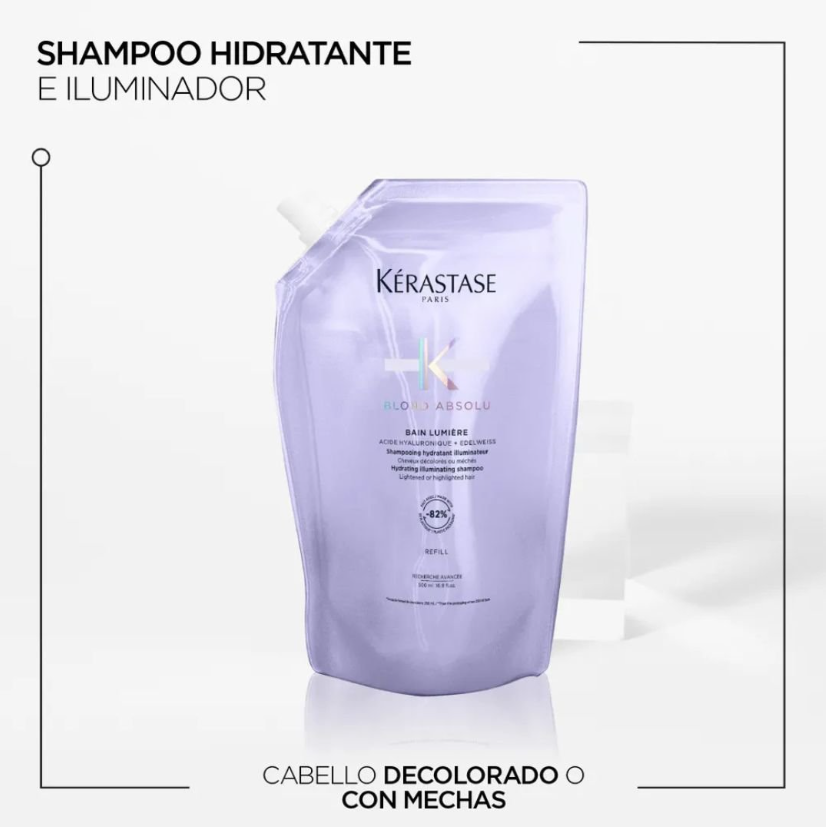 Kérastase Blond Absolu | Bain Lumière Recarga 500ml Hidratación y Luminosidad para Cabello Rubio