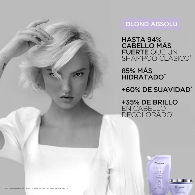 Kérastase Blond Absolu | Bain Lumière Recarga 500ml Hidratación y Luminosidad para Cabello Rubio