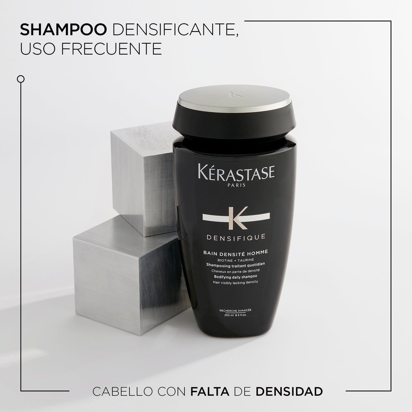 Kérastase Densifique Homme – Bain Densité 250ml | Shampoo Estimulante y Redensificante para Hombres