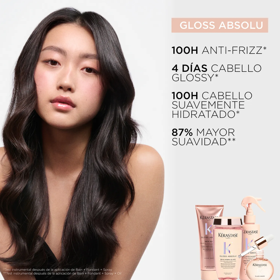 Kérastase Gloss Absolu – Spray Thermo-Protecteur Anti-Frizz 90ml | Spray Termoprotector con Brillo Espejo