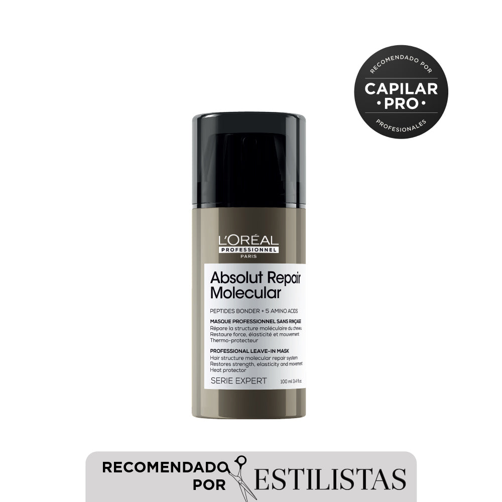 L’Oréal Professionnel Absolut Repair Molecular Leave-in Termoprotector 100ml – Reparación y protección térmica para cabello y pelo muy dañado. -tatan peluqueria colombia