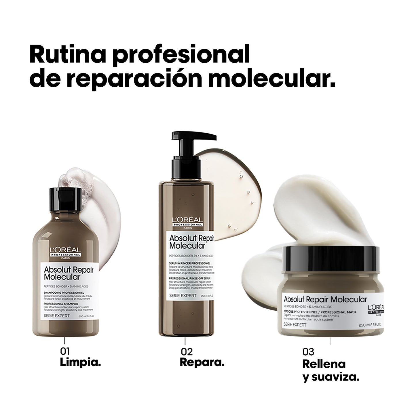 L’Oréal Professionnel Absolut Repair Molecular Mascarilla 250ml – Tratamiento reparador intenso para cabello y pelo muy dañado.