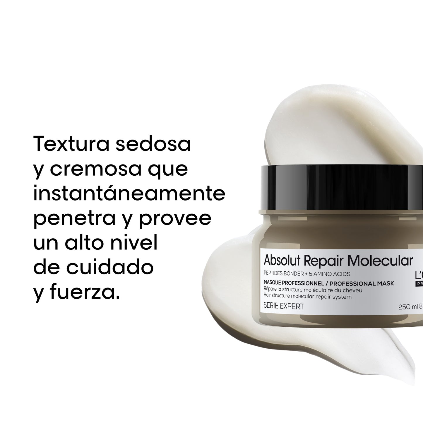 L’Oréal Professionnel Absolut Repair Molecular Mascarilla 250ml – Tratamiento reparador intenso para cabello y pelo muy dañado.
