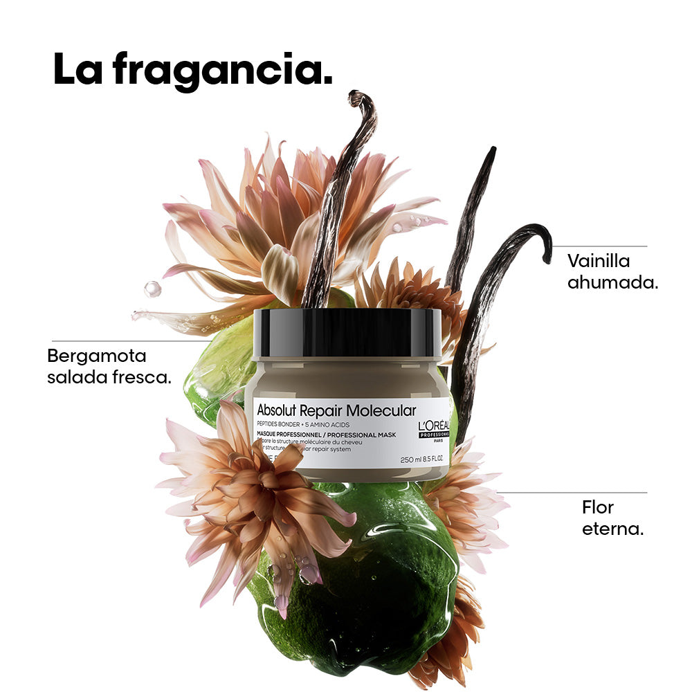 L’Oréal Professionnel Absolut Repair Molecular Mascarilla 250ml – Tratamiento reparador intenso para cabello y pelo muy dañado.