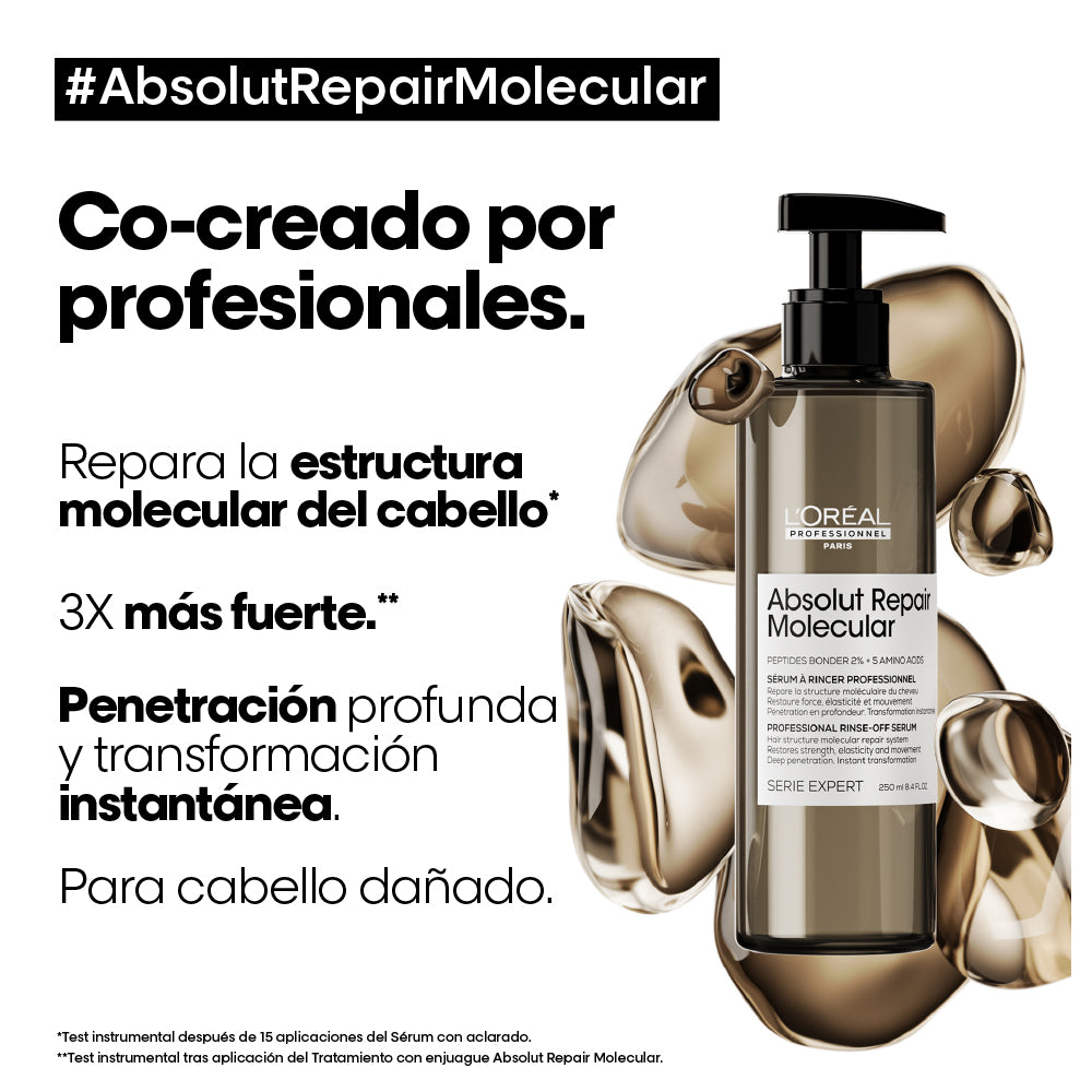 L’Oréal Professionnel Absolut Repair Molecular – Sérum Reparador 250ml | Cabello Dañado Extremo