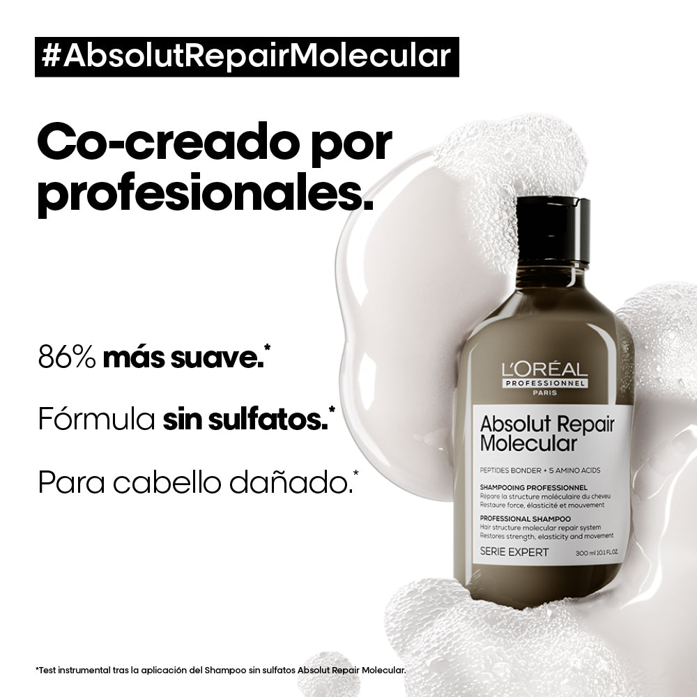 L’Oréal Professionnel Absolut Repair Molecular – Shampoo Reestructurante 300ml | Cabello Dañado Extremo