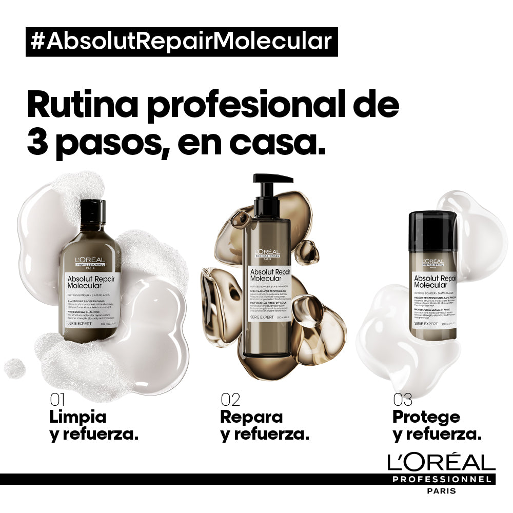 L’Oréal Professionnel Absolut Repair Molecular – Shampoo Reestructurante 300ml | Cabello Dañado Extremo