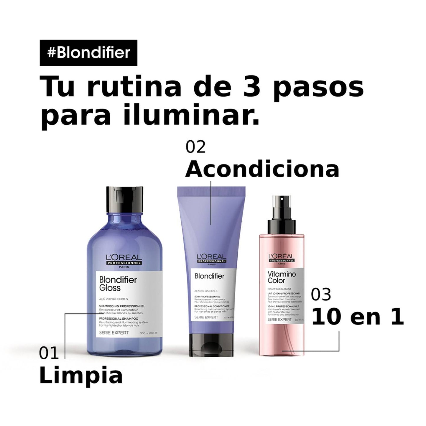 L’Oréal Professionnel Blondifier Acondicionador 200ml – Nutrición y brillo para cabello y pelo rubio o con mechas.