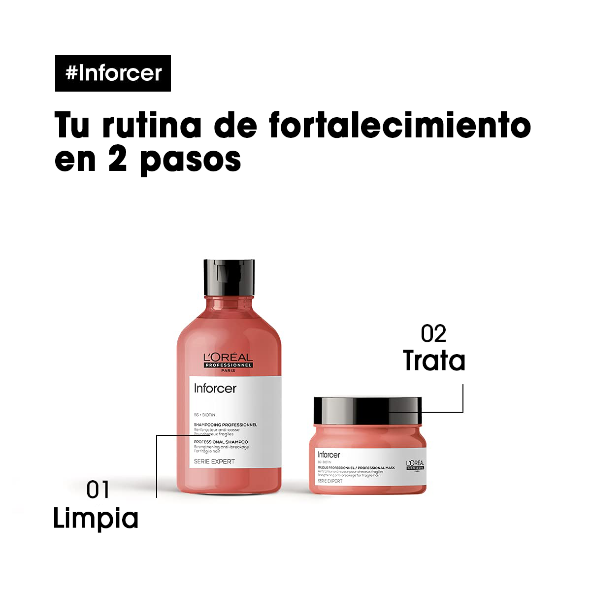 L’Oréal Professionnel Inforcer Mascarilla – Tratamiento fortalecedor anti-rotura para cabello y pelo débil.