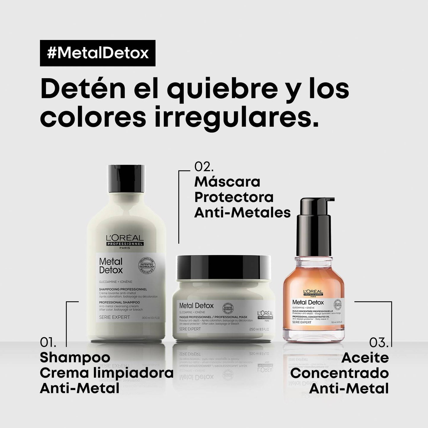 L’Oréal Professionnel Metal Detox | Aceite Concentrado Protector 50ml Nutrición, Brillo y Protección Térmica