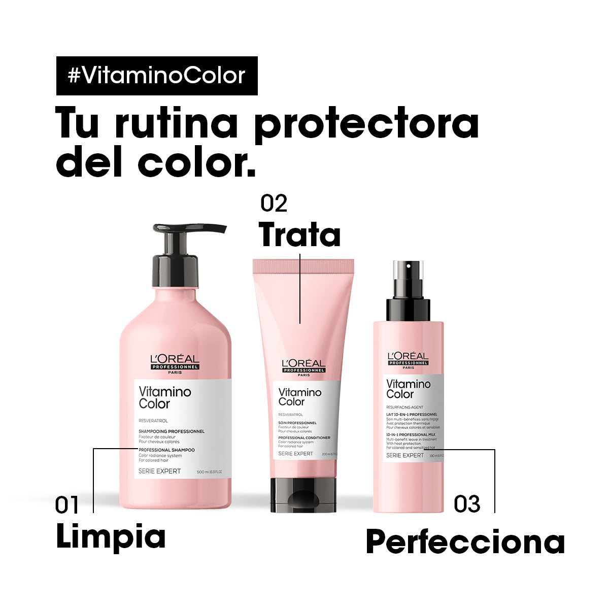 L’Oréal Professionnel Vitamino Color | Shampoo 500ml Protección y Brillo Prolongado del Color