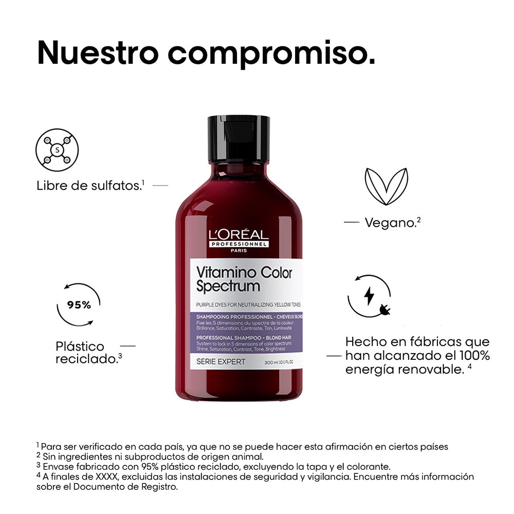 L’Oréal Professionnel Vitamino Color Spectrum | Shampoo Purple 300ml Neutralización y Protección del Color