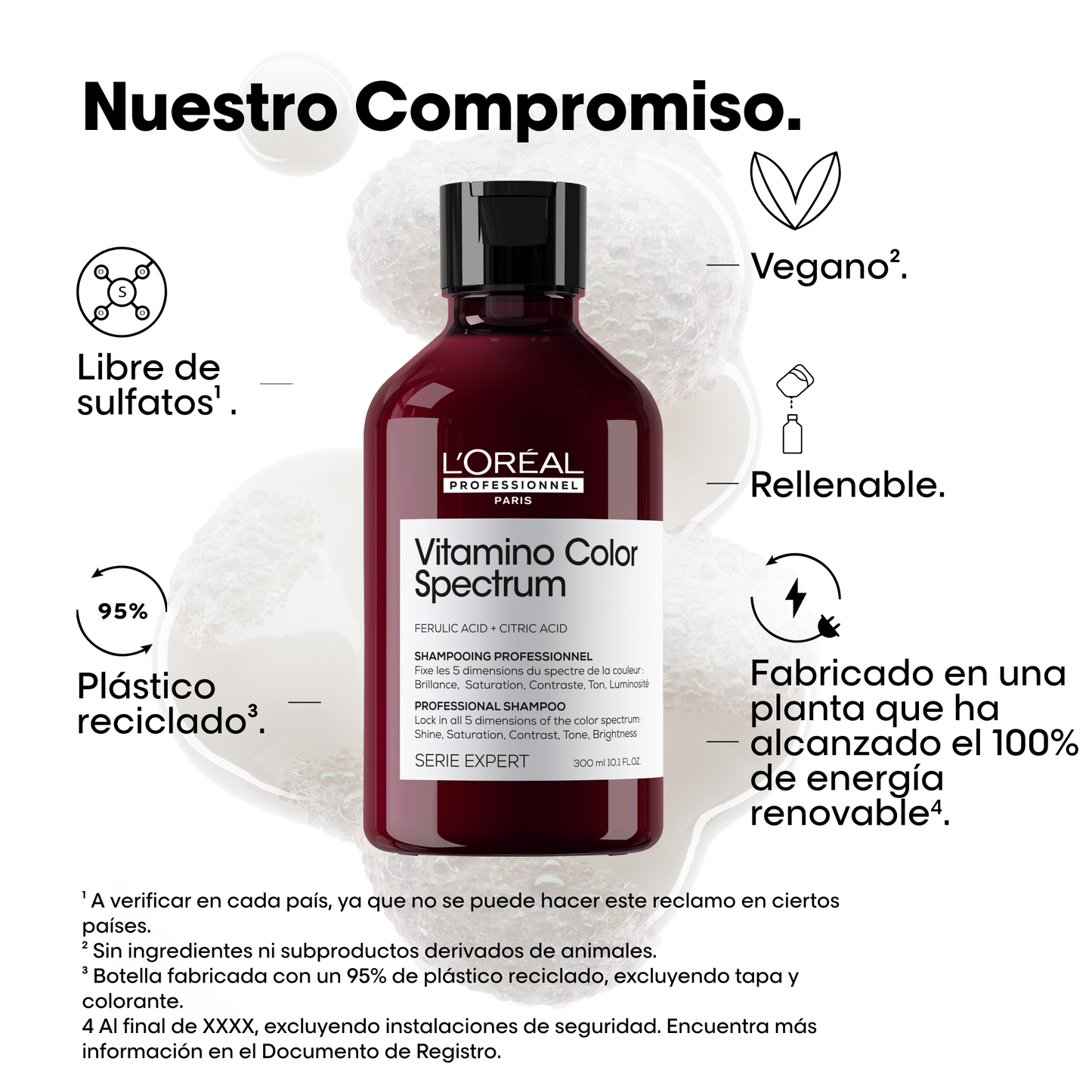 L’Oréal Professionnel Vitamino Color Spectrum | Shampoo 300ml Protección Antioxidante y Brillo Intenso para Cabello Teñido