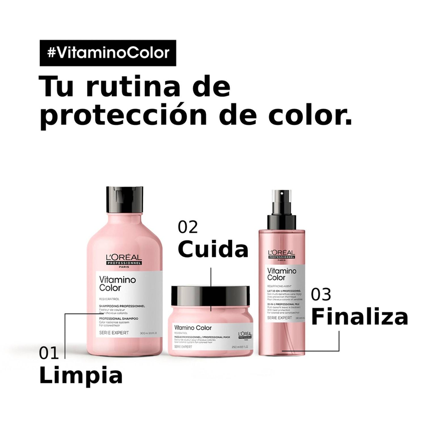 L’Oréal Professionnel Vitamino Color | Spray 10 en 1 190ml Protección, Brillo y Multi-Beneficios para Cabello Teñido