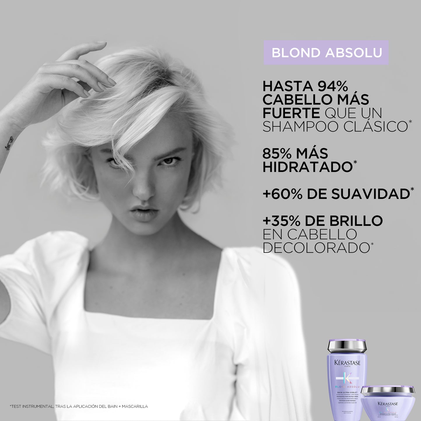 Rutina para el Cuidado de Rubios Fortalece, Nutre, Hidrata y Protege Blond Absolu Kérastase (Anti Frizz) – Acondicionador Cicaflash 75ml Obsequio