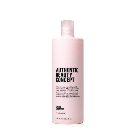 Authentic Beauty Concept Glow Cleanser Shampoo 1000ml – Shampoo profesional vegano protector de color con extracto de dátil y canela para cabello teñido.