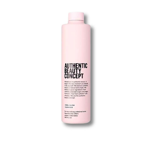 Authentic Beauty Concept Glow Cool Cleanser Shampoo 300ml – Shampoo matizador vegano para cabello rubio o decolorado con extracto de dátil y canela.