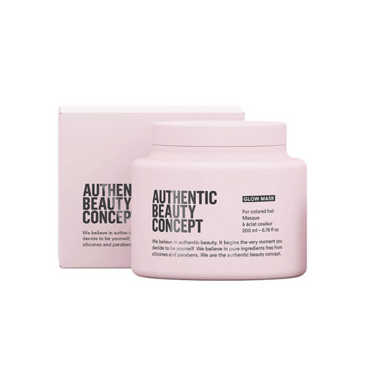 Authentic Beauty Concept Glow Mask 200ml – Mascarilla vegana protectora de color con extracto de dátil y canela para cabello teñido.