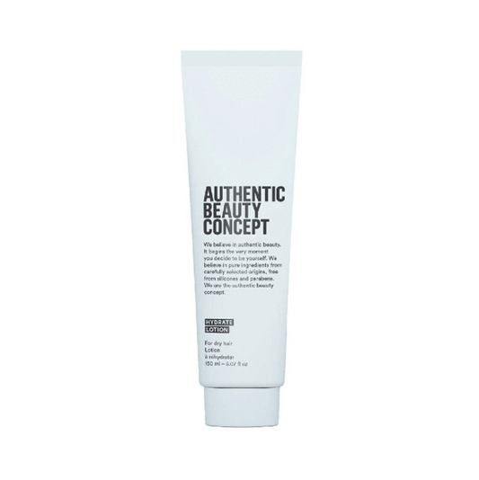 Authentic Beauty Concept Hydrate Lotion 150ml – Crema ligera hidratante y protectora vegana con extracto de mango y albahaca para cabello seco.