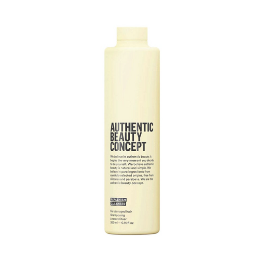 Authentic Beauty Concept Replenish Cleanser Shampoo 300ml – Reparador vegano para cabello dañado con extracto de arce y nuez de pecán.