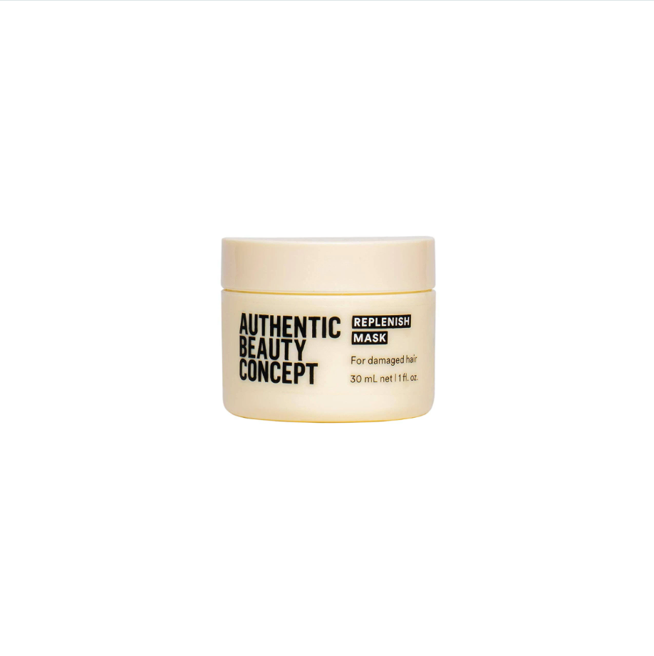 Authentic Beauty Concept Replenish Mask 30ml – Mascarilla reparadora vegana tamaño travel para cabello dañado.