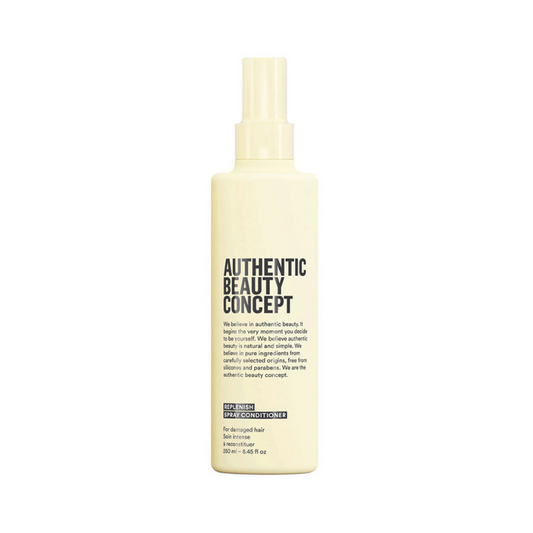 Authentic Beauty Concept Replenish Spray Conditioner 250ml – Spray acondicionador vegano desenredante y protector para cabello dañado con extracto de arce y nuez de pecán.