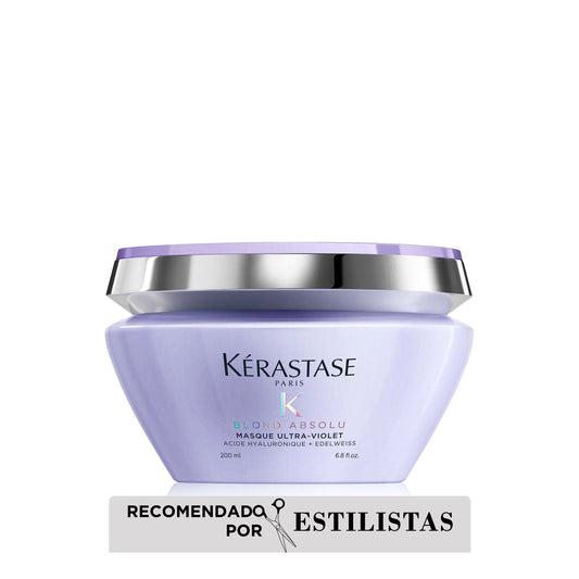Mascarilla Violeta Kérastase Blond Absolu Masque Ultra-Violet 200ml – Neutralización y luminosidad para cabellos rubios fríos