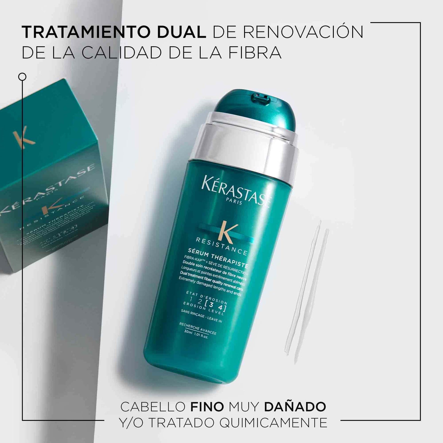 Kérastase Résistance – Sérum Thérapiste 30ml | Sérum Reparador de Puntas para Cabello Muy Dañado