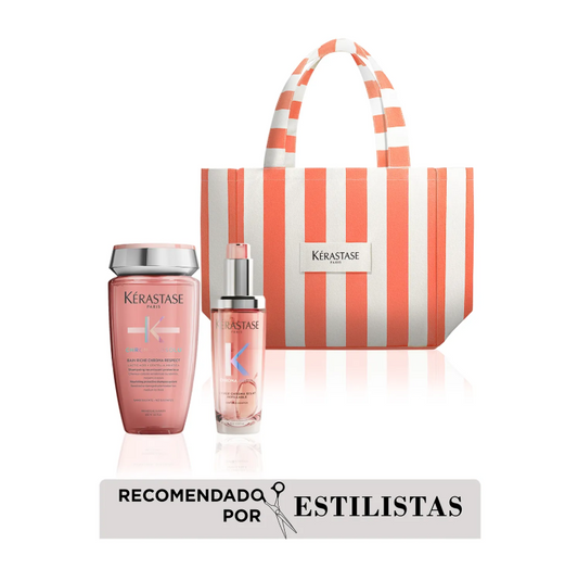 Kit Chroma Absolu Kérastase | Shampoo 250ml + Aceite L’Huile Chroma Éclat 75ml + Tote Bag Edición Especial