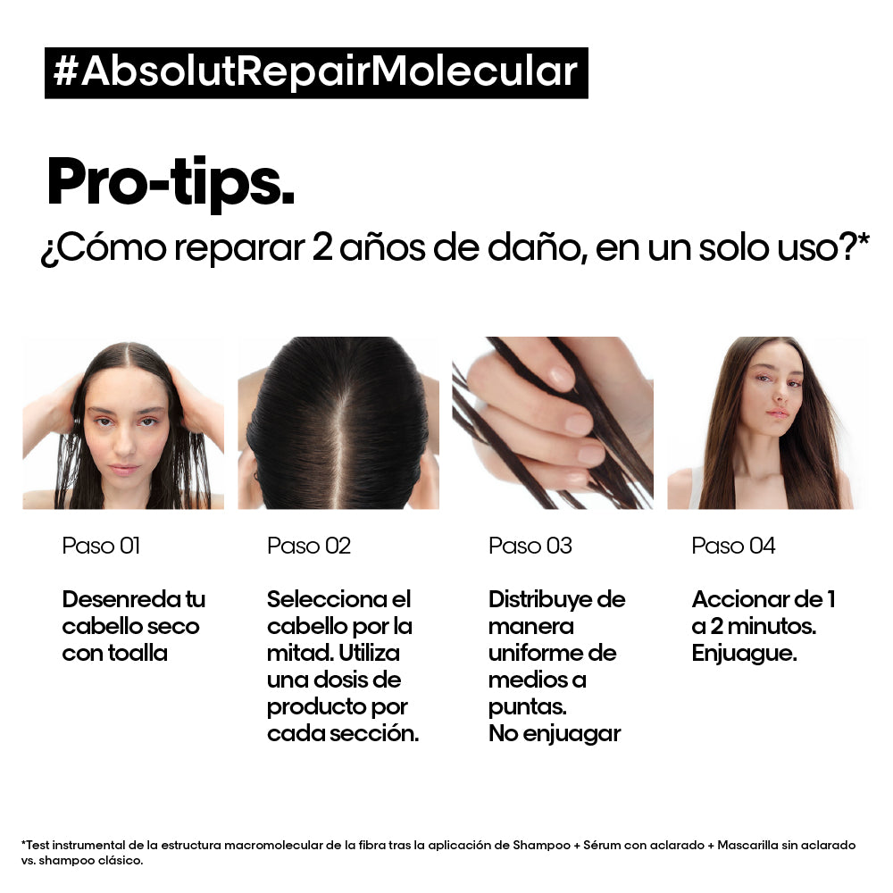 L’Oréal Professionnel Absolut Repair Molecular Leave-in Termoprotector 100ml – Reparación y protección térmica para cabello y pelo muy dañado. -tatan peluqueria colombia