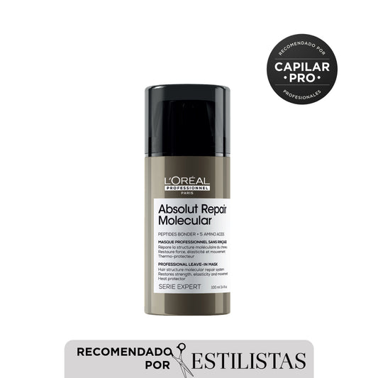 L’Oréal Professionnel Absolut Repair Molecular Leave-in Termoprotector 100ml – Reparación y protección térmica para cabello y pelo muy dañado. -tatan peluqueria colombia