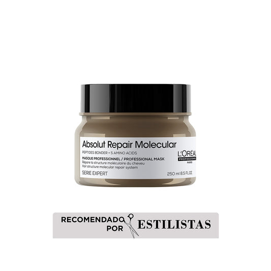 L’Oréal Professionnel Absolut Repair Molecular Mascarilla 250ml – Tratamiento reparador intenso para cabello y pelo muy dañado.