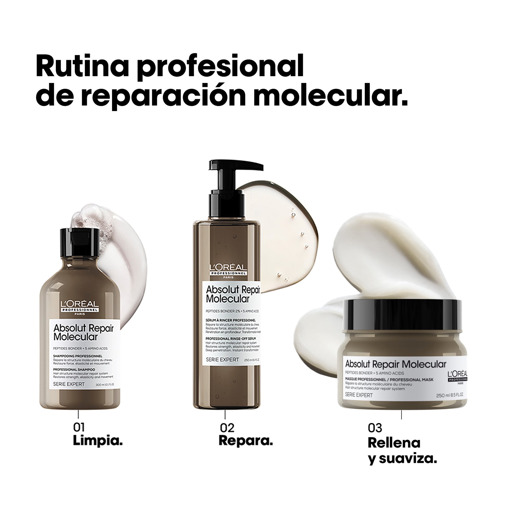 L’Oréal Professionnel Absolut Repair Molecular Mascarilla 250ml – Tratamiento reparador intenso para cabello y pelo muy dañado.