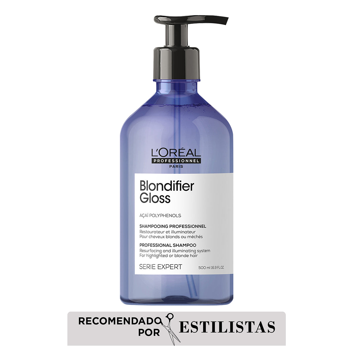 L’Oréal Professionnel Blondifier Shampoo Gloss 500ml – Limpieza y brillo luminoso para cabello y pelo rubio o con mechas.
