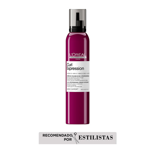 L’Oréal Professionnel Curl Expression Espuma en Crema 10 en 1 – Multi-beneficios de hidratación, definición y control para cabello y pelo rizado u ondulado.