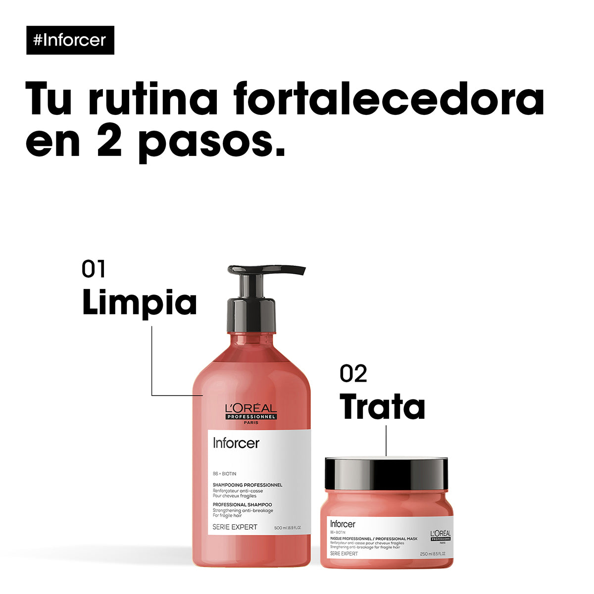 L’Oréal Professionnel Inforcer Shampoo 500ml – Fortalecedor anti-rotura para cabello y pelo débil.