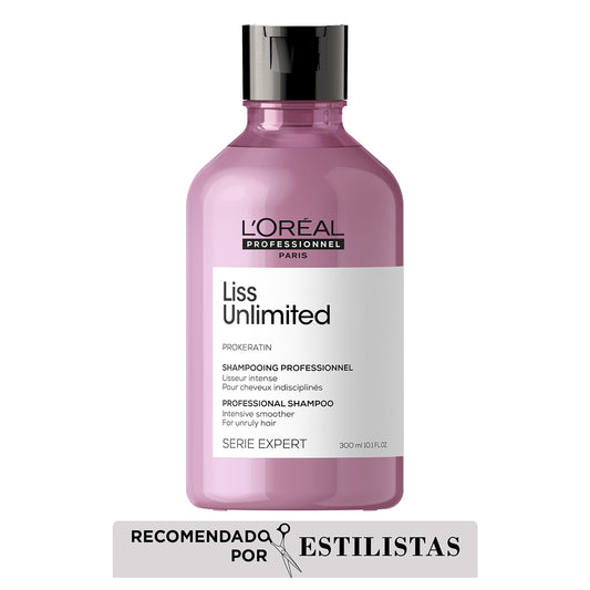 L’Oréal Professionnel Liss Unlimited Shampoo 300ml – Control antifrizz y suavidad para cabello rebelde, encrespado y pelo difícil de manejar.