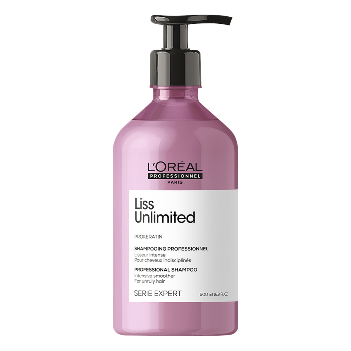 L’Oréal Professionnel Liss Unlimited Shampoo 500ml – Control antifrizz y suavidad de larga duración para cabello rebelde.