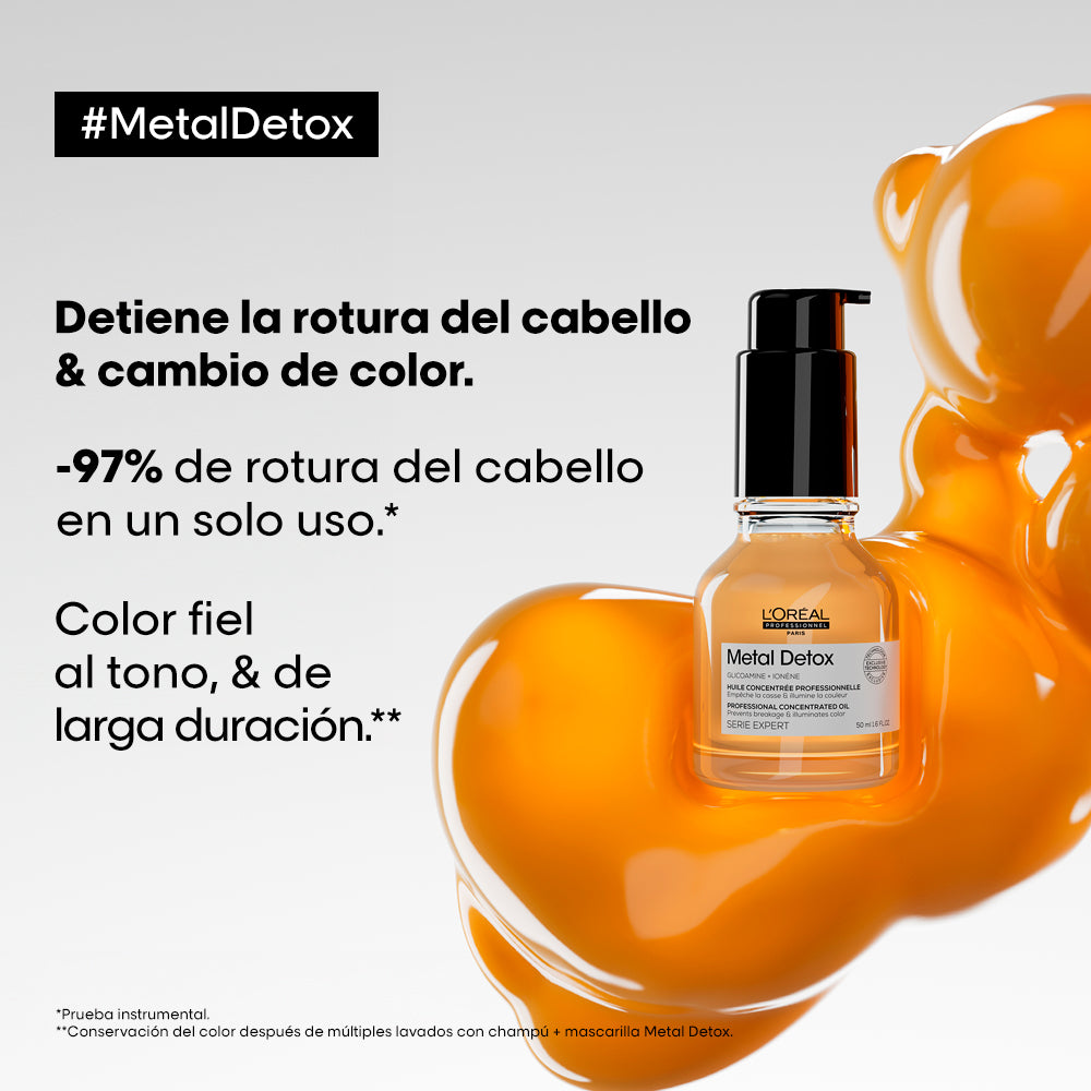 L’Oréal Professionnel Metal Detox | Aceite Concentrado Protector 50ml Nutrición, Brillo y Protección Térmica