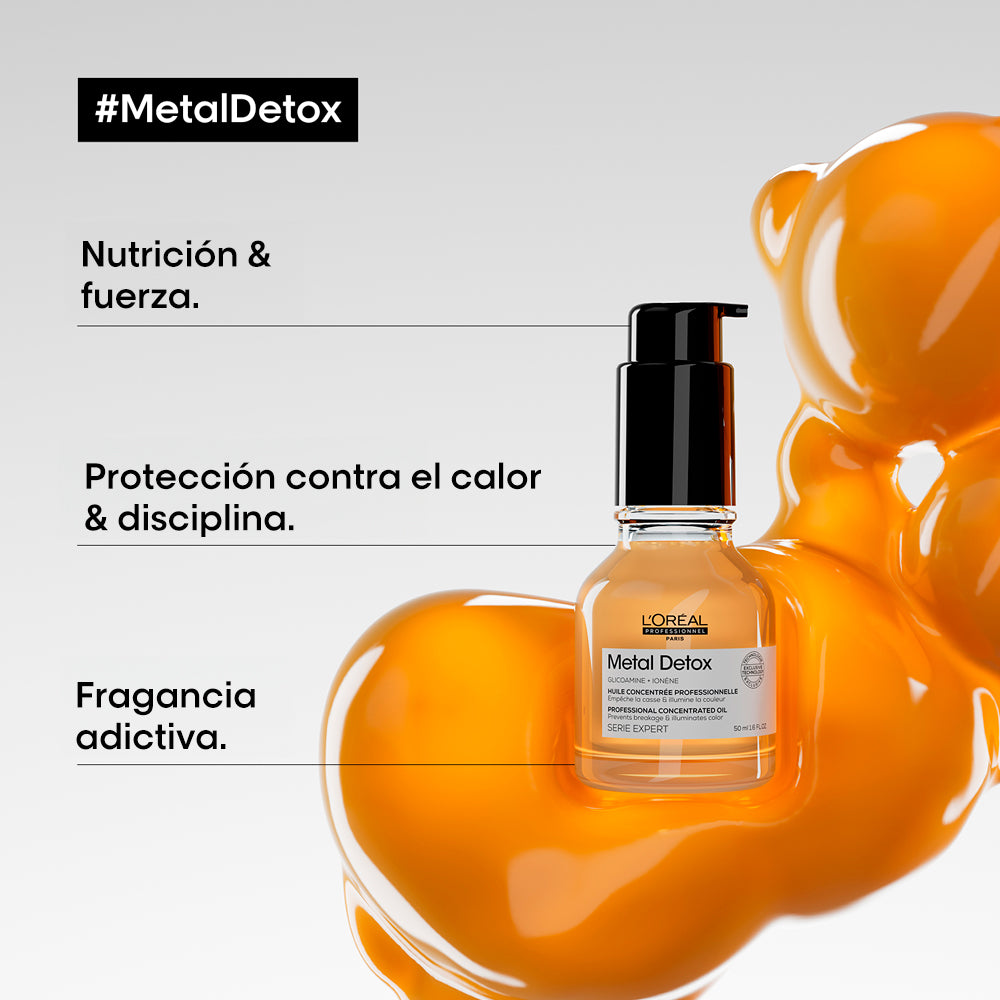 L’Oréal Professionnel Metal Detox | Aceite Concentrado Protector 50ml Nutrición, Brillo y Protección Térmica