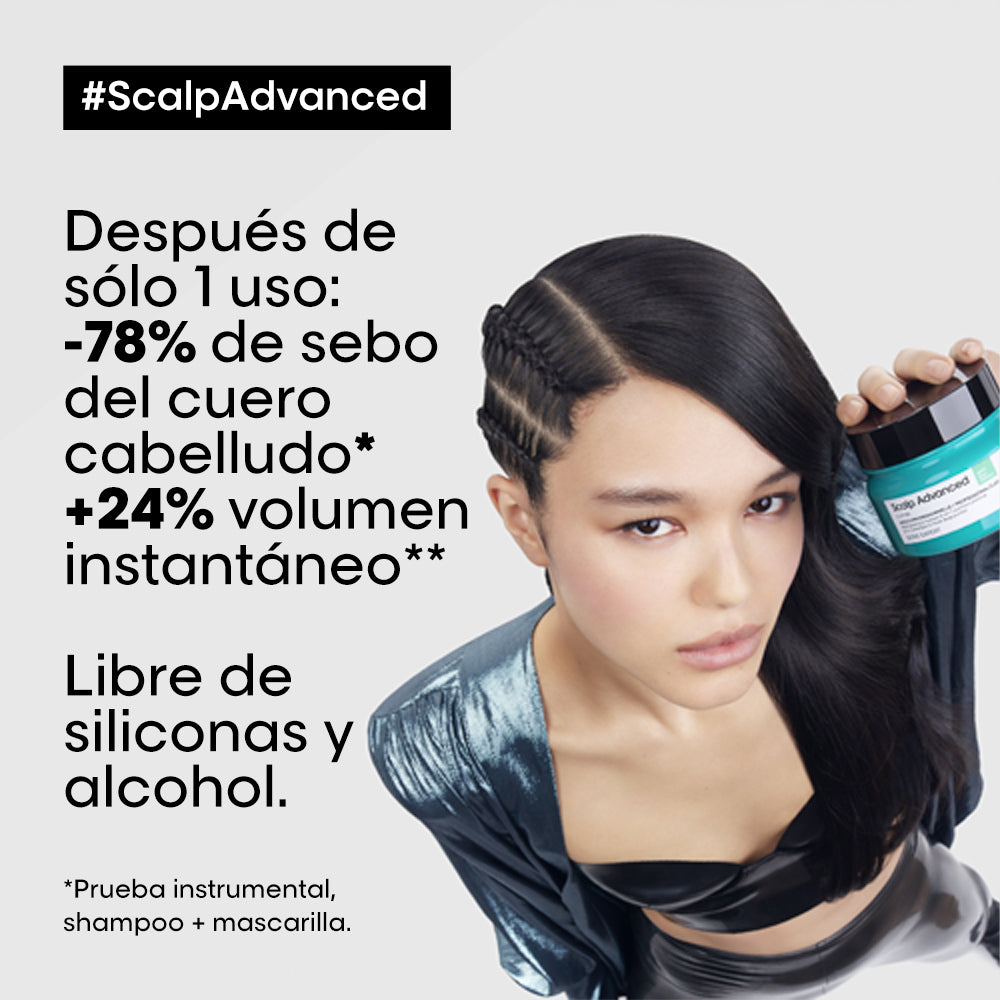 L’Oréal Professionnel Scalp Advanced | Shampoo Anti Grasa 300ml Limpieza Purificante y Control de Sebo