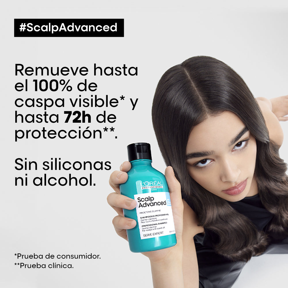 L’Oréal Professionnel Scalp Advanced | Shampoo Anticaspa 300ml Limpieza Purificante y Equilibrio del Cuero Cabelludo
