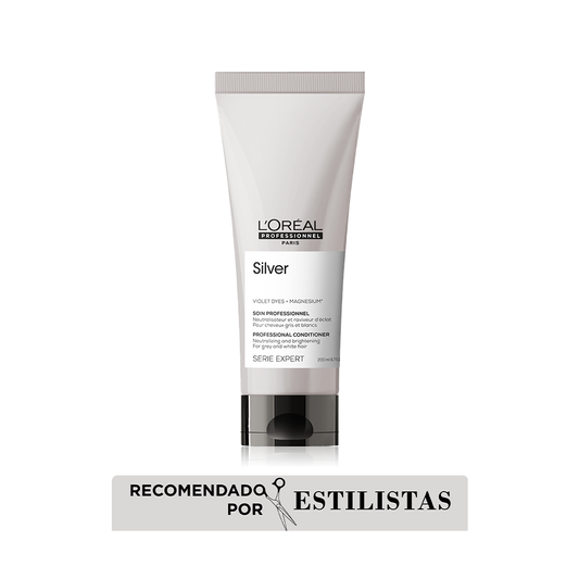L’Oréal Professionnel Silver | Acondicionador 200ml Suavidad, Nutrición y Brillo para Cabello Gris o Rubio