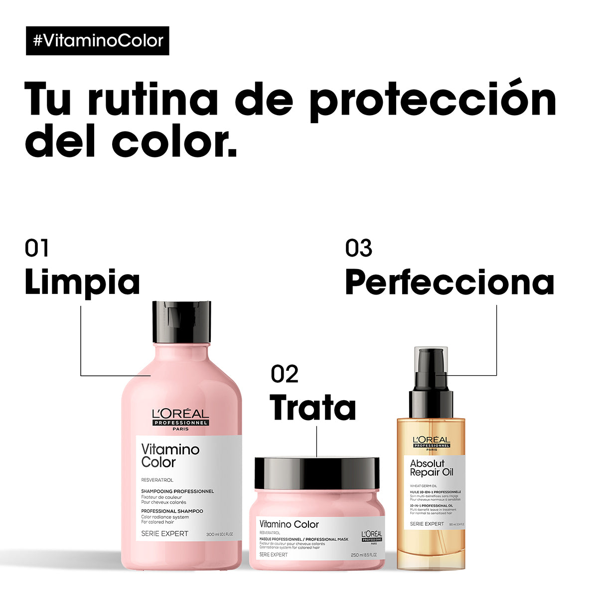 L’Oréal Professionnel Vitamino Color | Mascarilla 250ml Protección Intensa y Brillo Prolongado del Color
